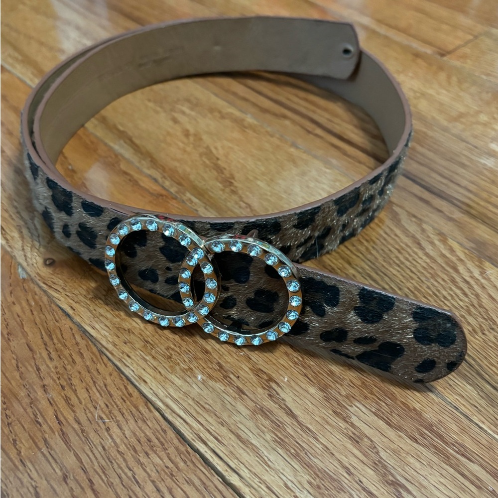 Faux Leather Leopard Belt